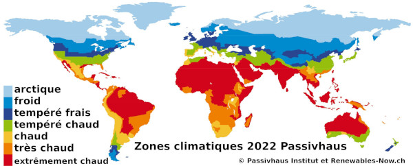 Carte des zones climatiques