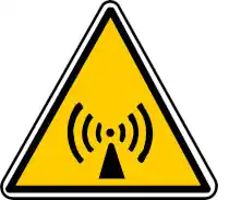Panneau d'avertissement de danger : rayonnement  électromagnétique